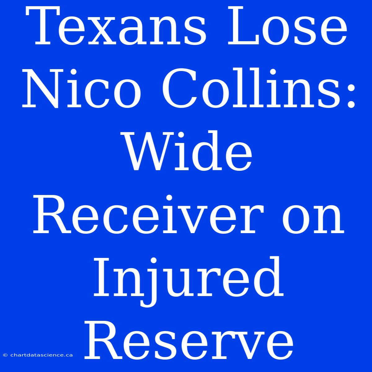 Texans Lose Nico Collins: Wide Receiver On Injured Reserve