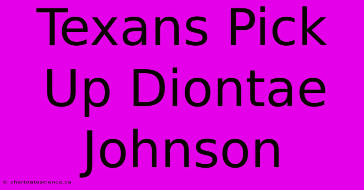 Texans Pick Up Diontae Johnson