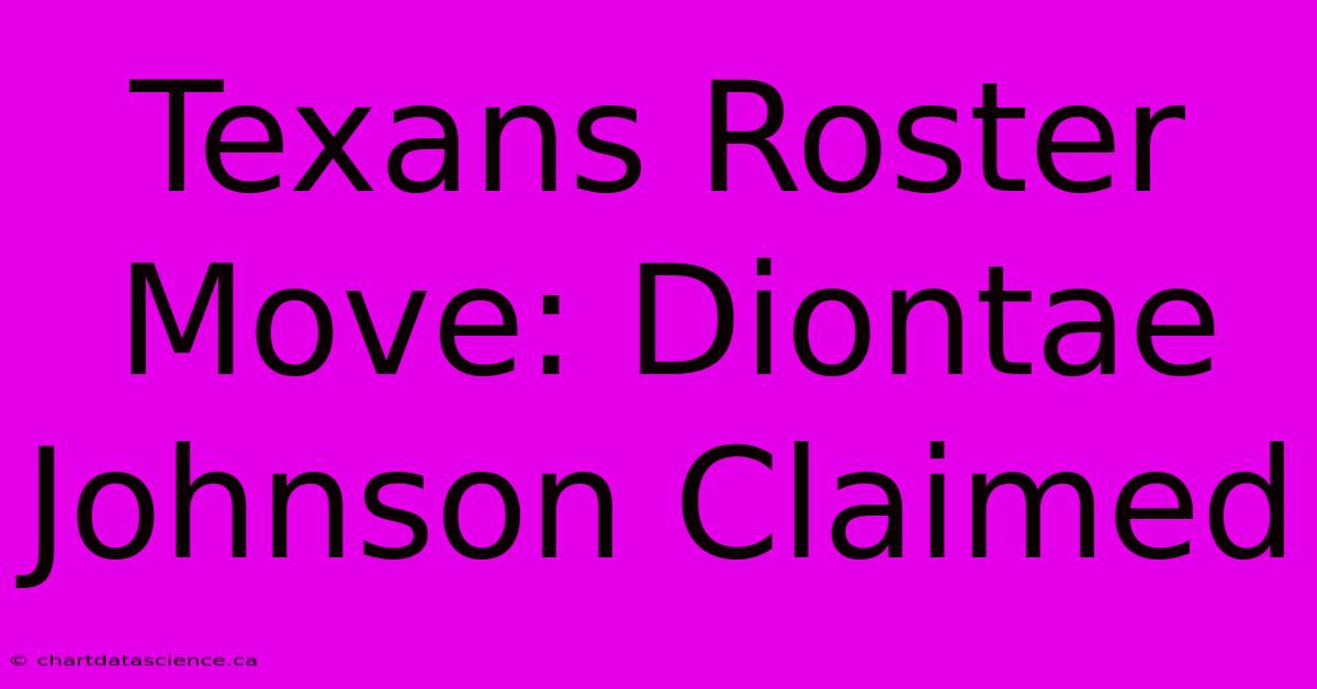 Texans Roster Move: Diontae Johnson Claimed