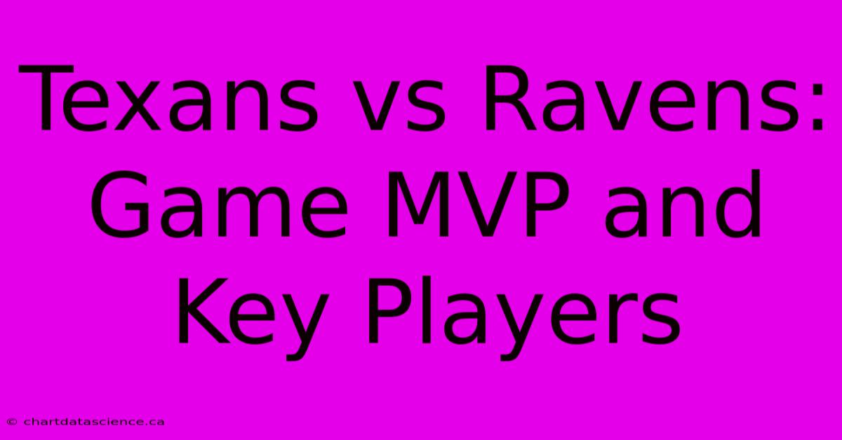 Texans Vs Ravens: Game MVP And Key Players