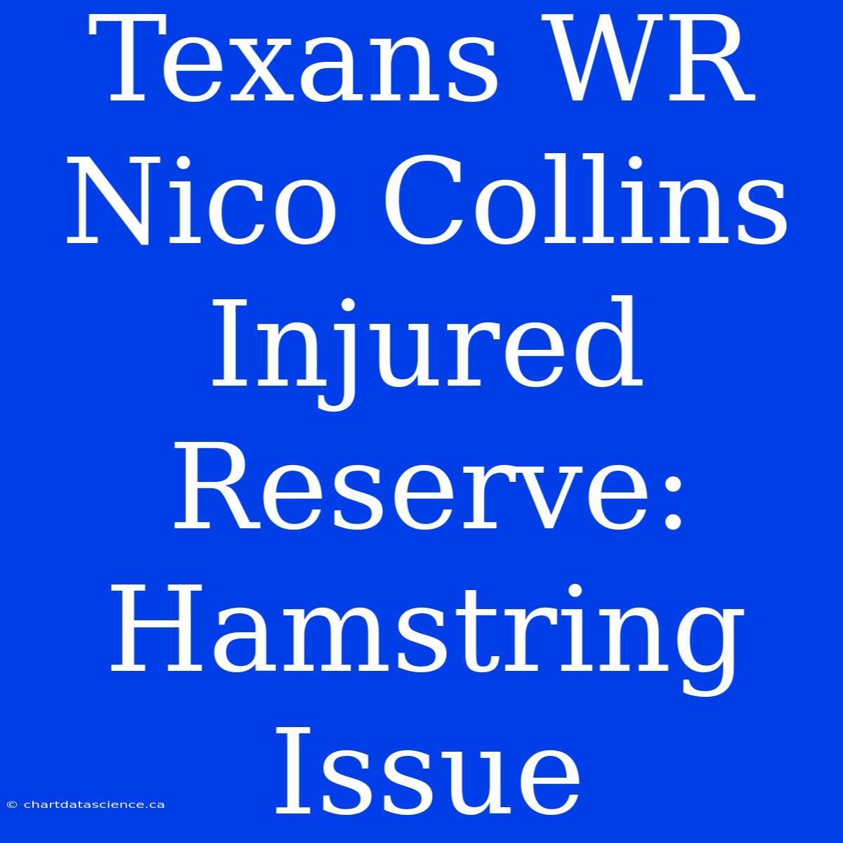 Texans WR Nico Collins Injured Reserve: Hamstring Issue