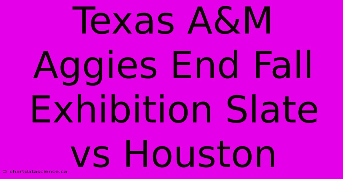 Texas A&M Aggies End Fall Exhibition Slate Vs Houston