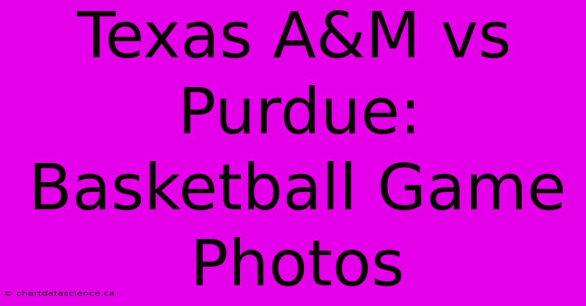 Texas A&M Vs Purdue: Basketball Game Photos