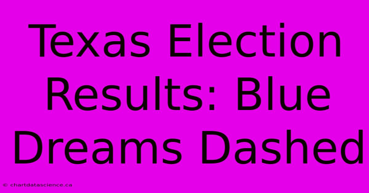 Texas Election Results: Blue Dreams Dashed 