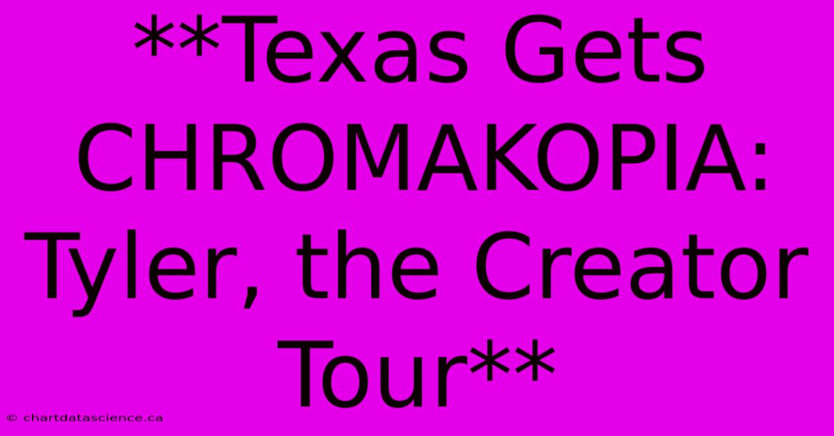 **Texas Gets CHROMAKOPIA: Tyler, The Creator Tour** 