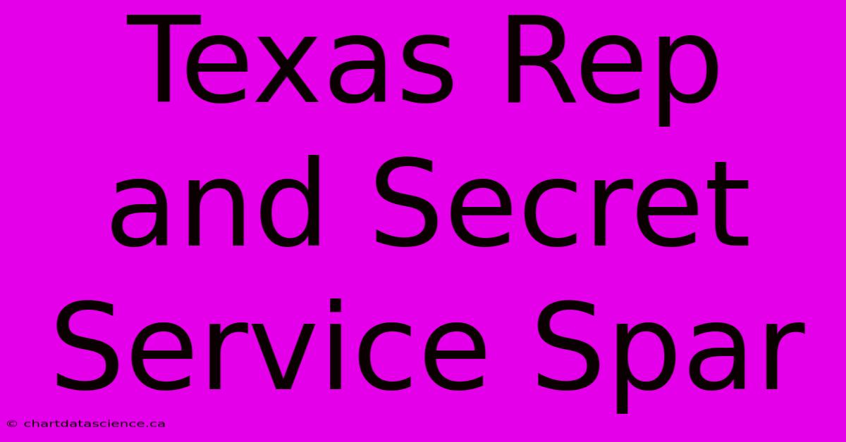 Texas Rep And Secret Service Spar