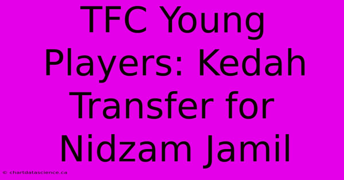 TFC Young Players: Kedah Transfer For Nidzam Jamil