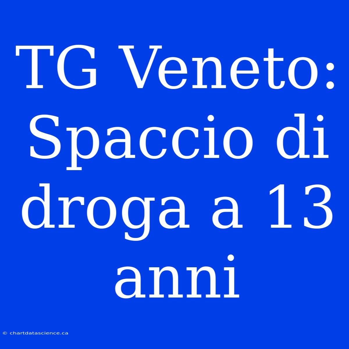 TG Veneto: Spaccio Di Droga A 13 Anni