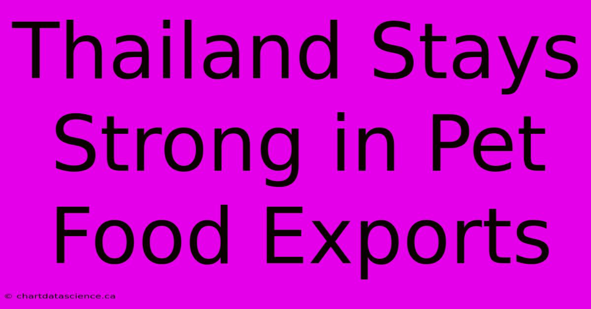 Thailand Stays Strong In Pet Food Exports