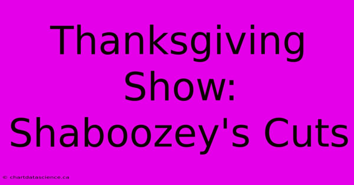 Thanksgiving Show: Shaboozey's Cuts