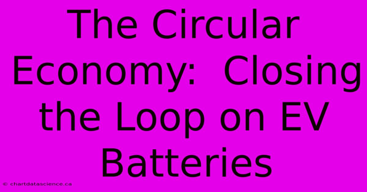 The Circular Economy:  Closing The Loop On EV Batteries