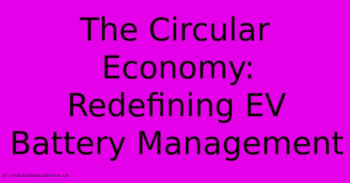 The Circular Economy:  Redefining EV Battery Management 