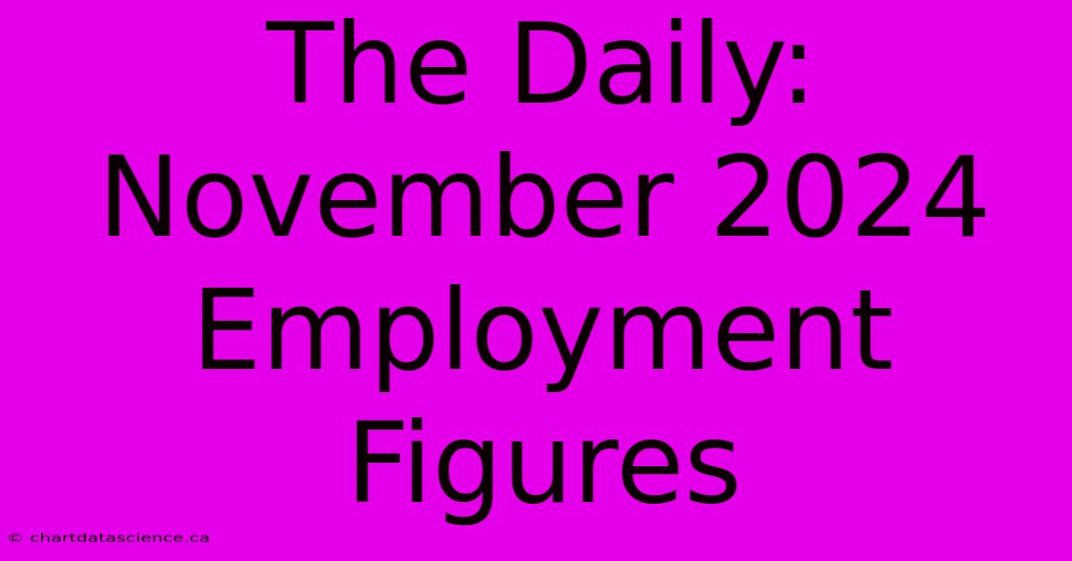 The Daily: November 2024 Employment Figures