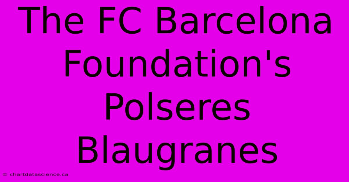 The FC Barcelona Foundation's Polseres Blaugranes