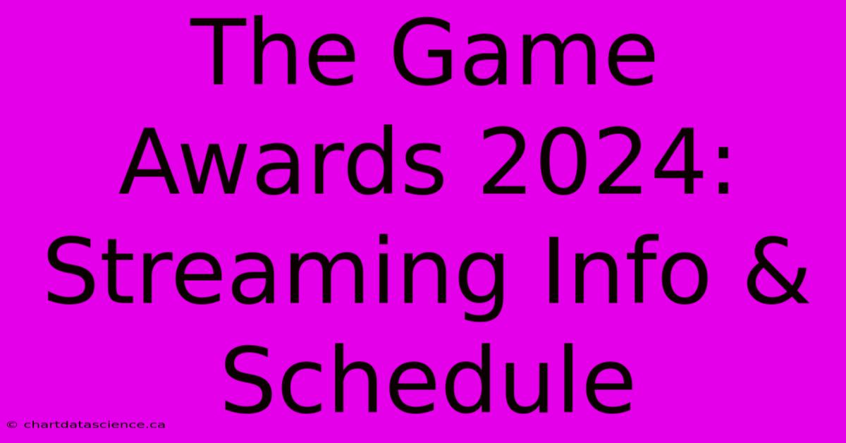 The Game Awards 2024: Streaming Info & Schedule