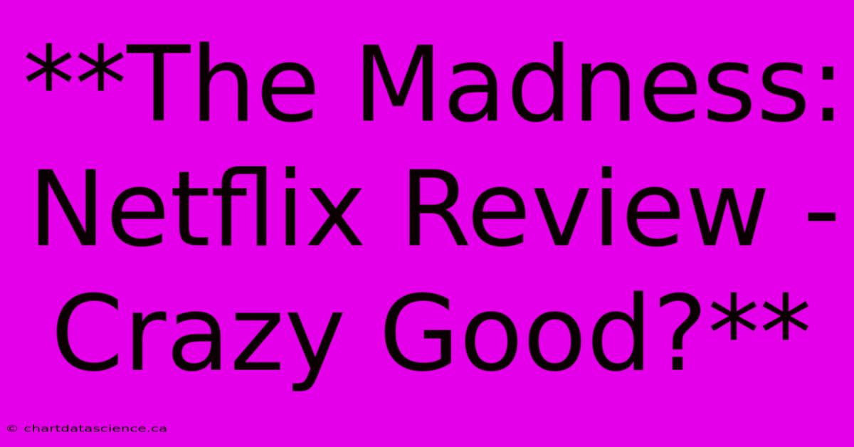 **The Madness: Netflix Review - Crazy Good?**