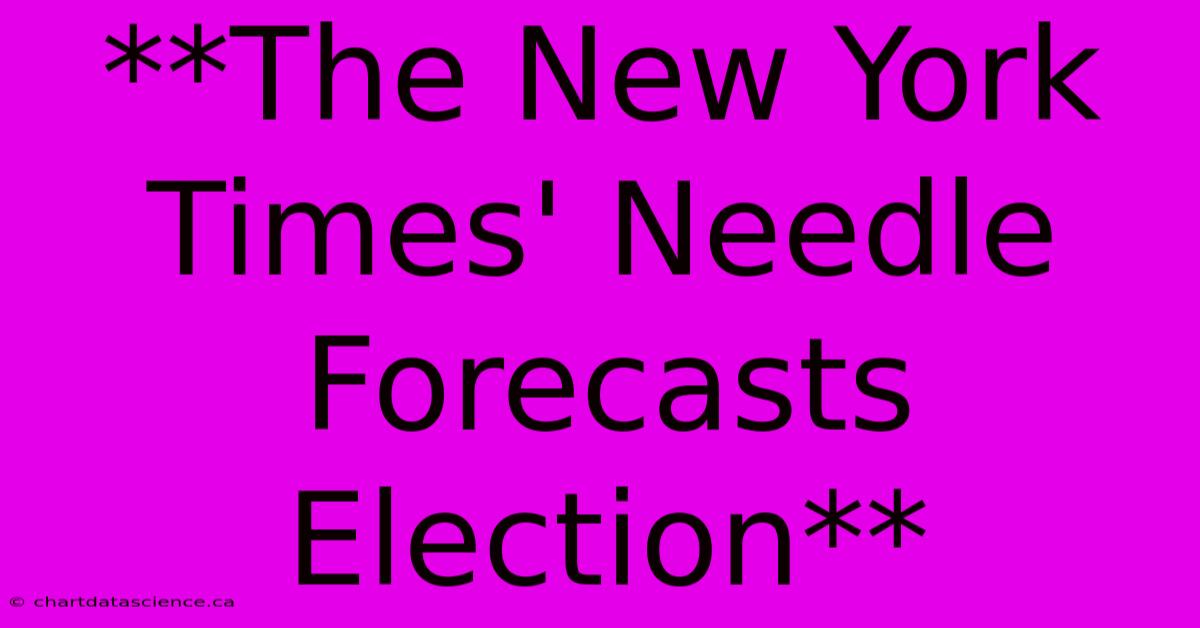 **The New York Times' Needle Forecasts Election** 