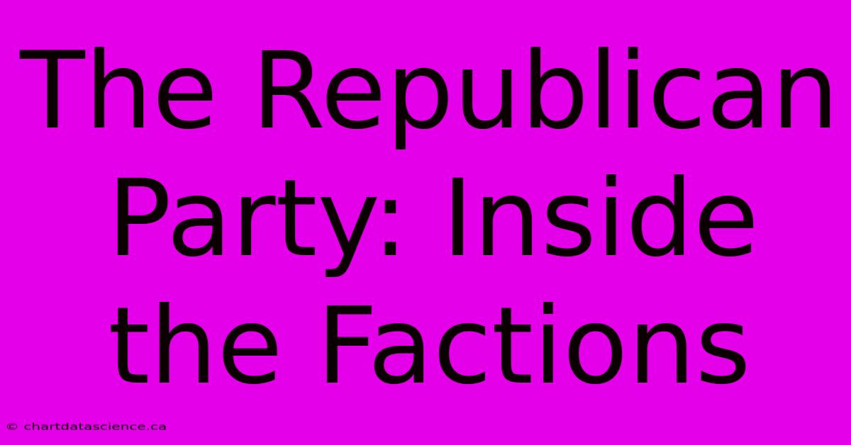 The Republican Party: Inside The Factions