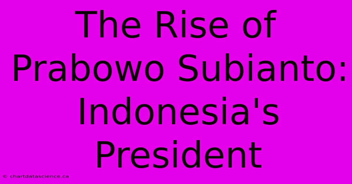 The Rise Of Prabowo Subianto: Indonesia's President