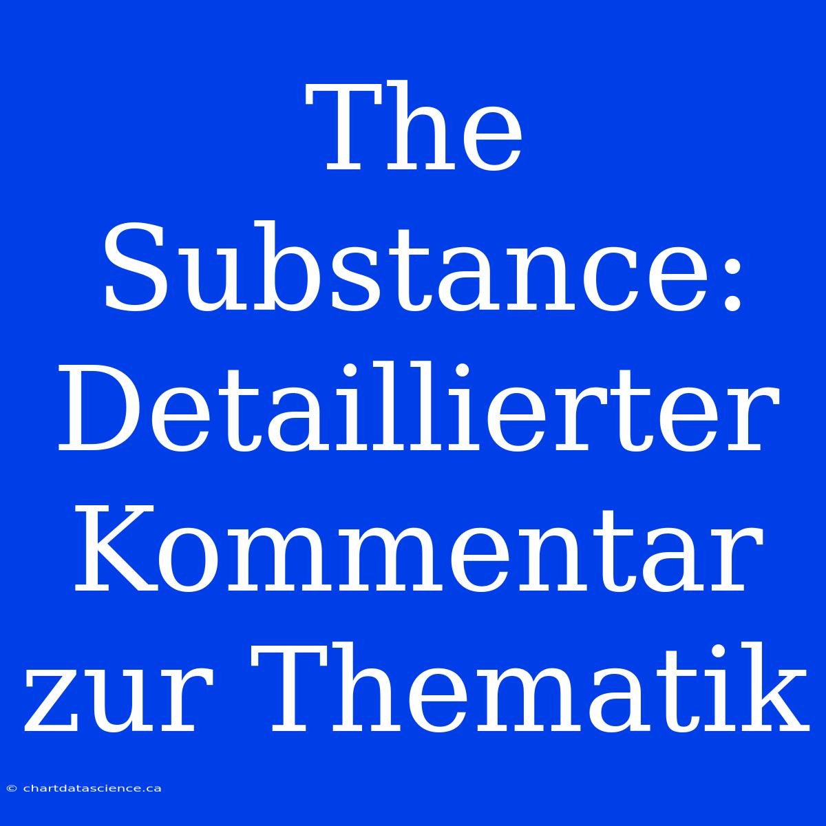 The Substance: Detaillierter Kommentar Zur Thematik