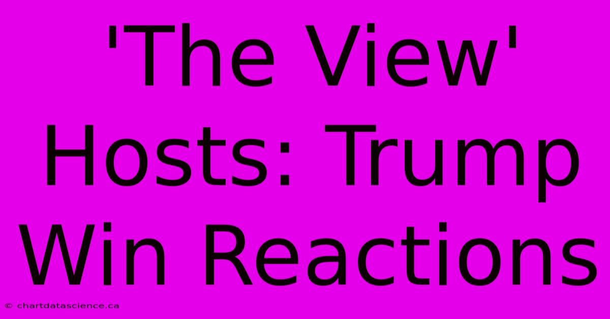 'The View' Hosts: Trump Win Reactions 