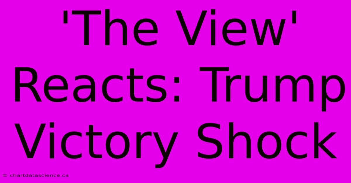 'The View' Reacts: Trump Victory Shock