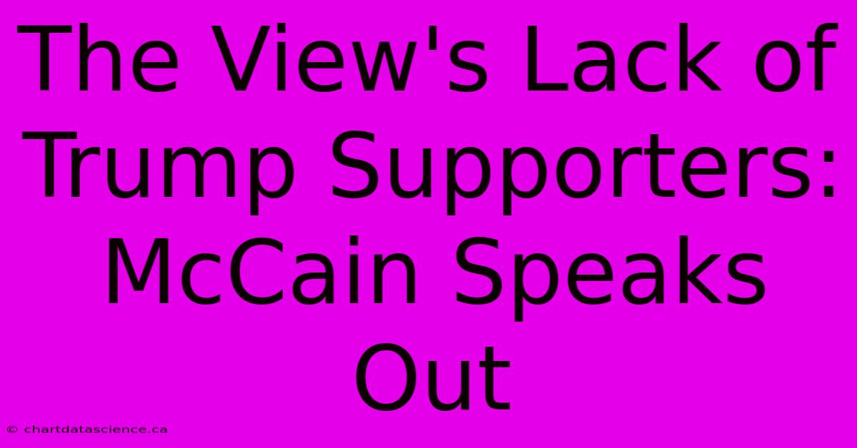 The View's Lack Of Trump Supporters: McCain Speaks Out