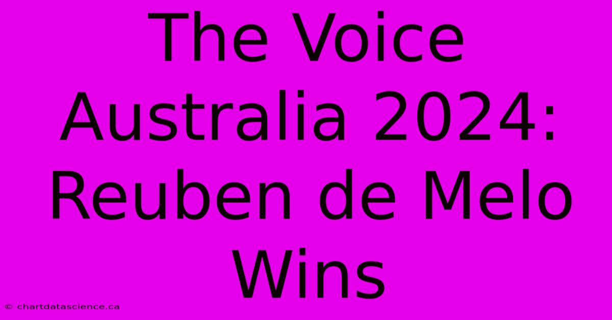 The Voice Australia 2024 Reuben De Melo Wins