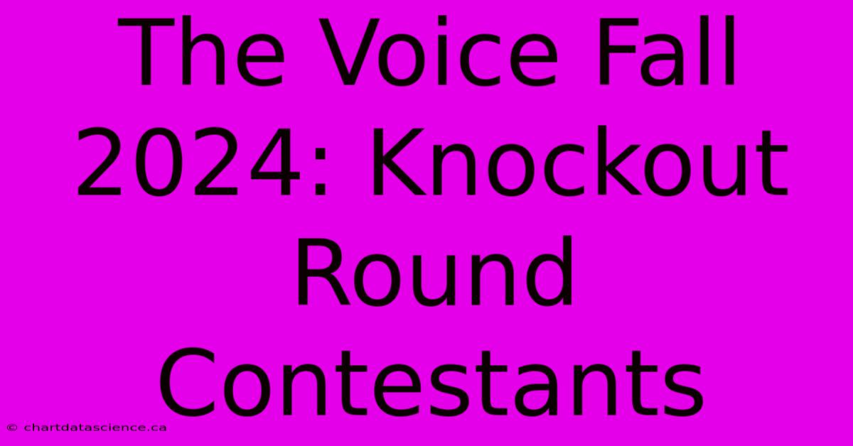 The Voice Fall 2024: Knockout Round Contestants