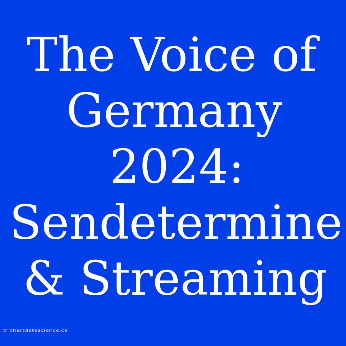 The Voice Of Germany 2024: Sendetermine & Streaming