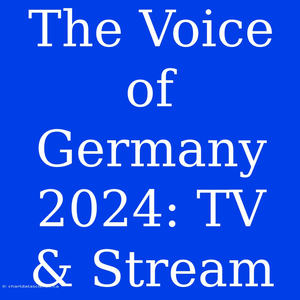 The Voice Of Germany 2024: TV & Stream