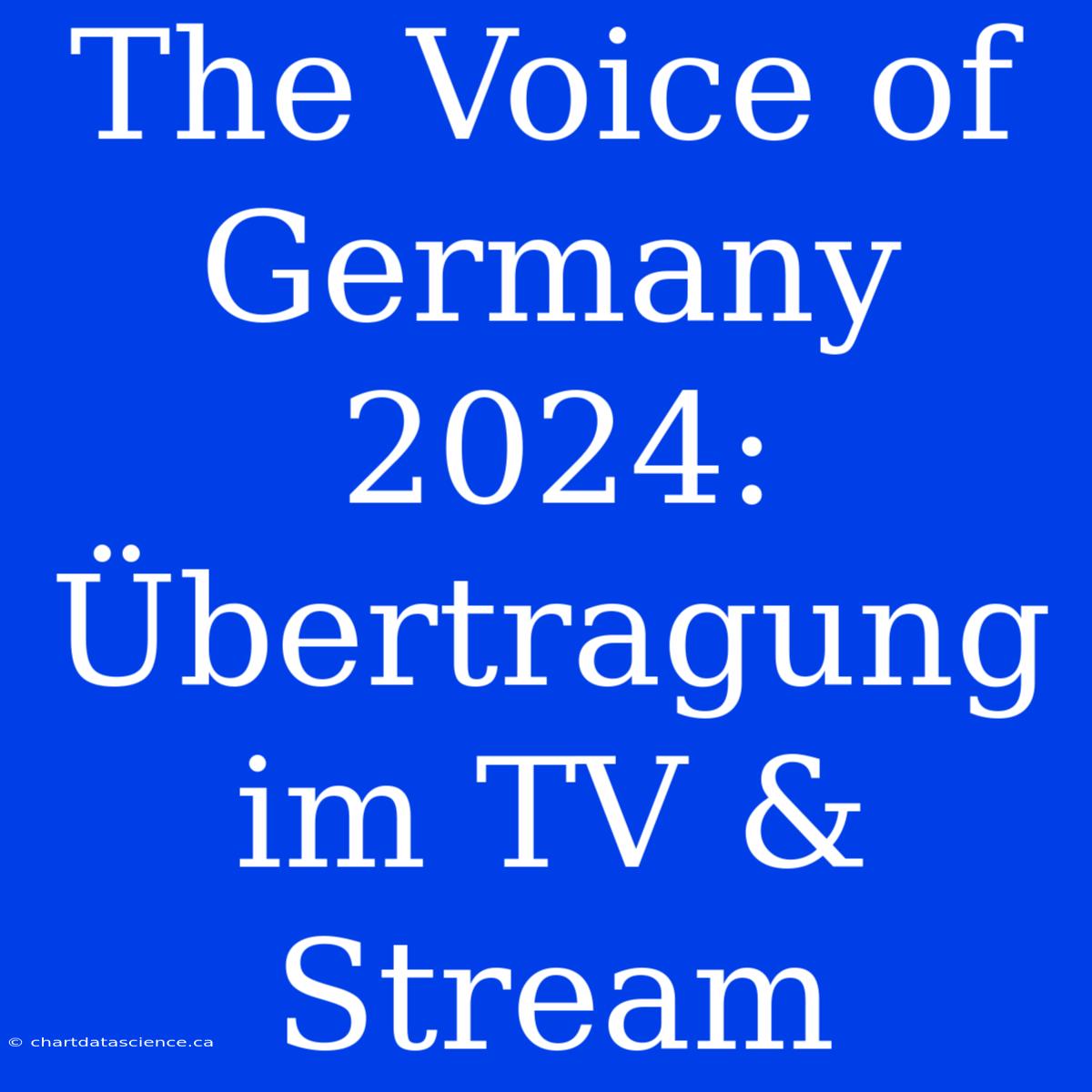 The Voice Of Germany 2024: Übertragung Im TV & Stream