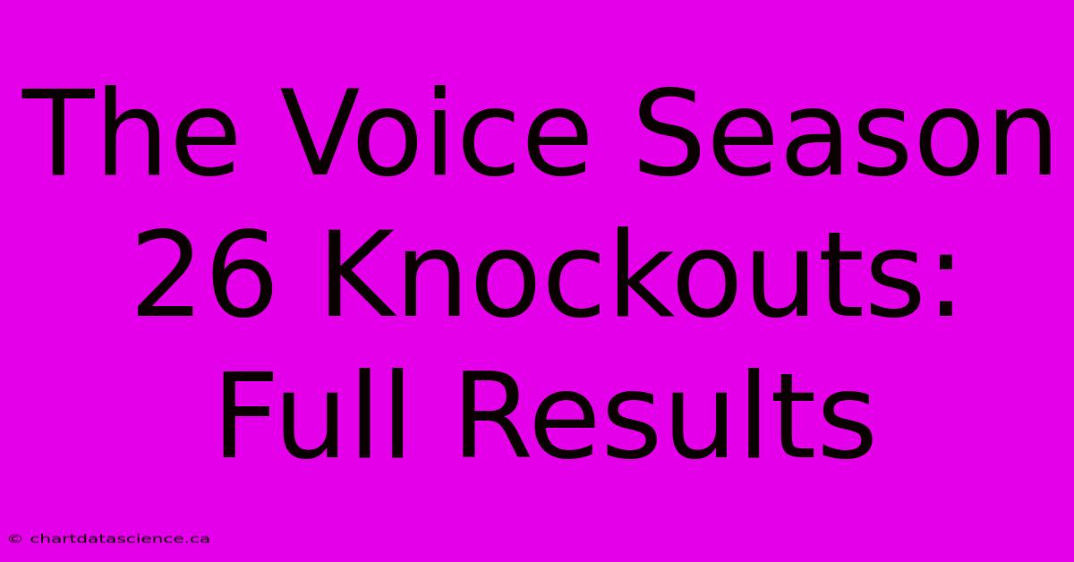 The Voice Season 26 Knockouts: Full Results 