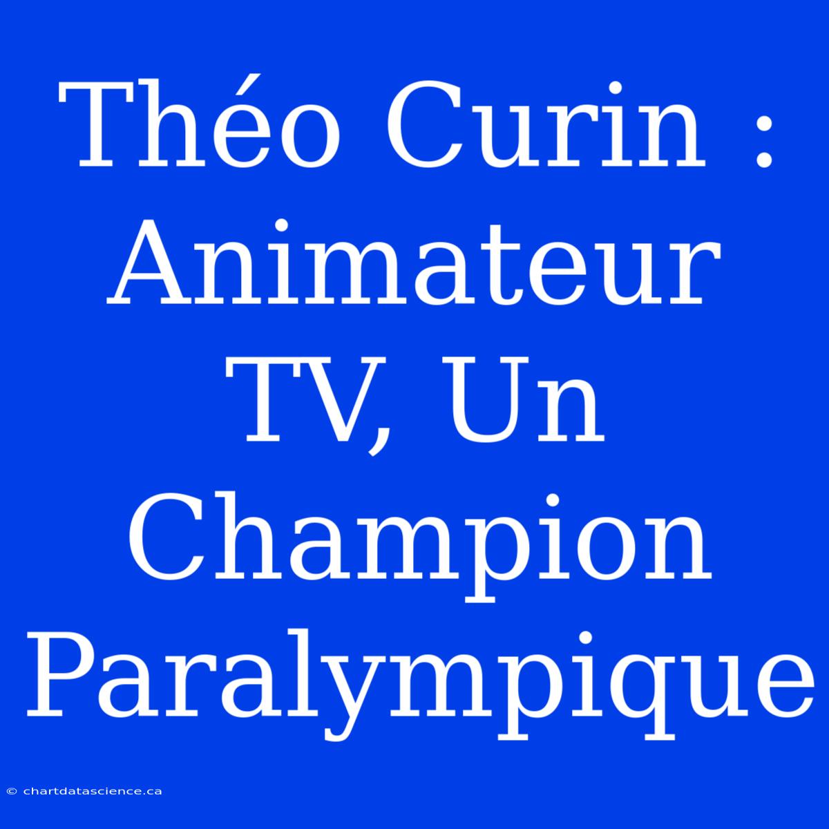 Théo Curin : Animateur TV, Un Champion Paralympique