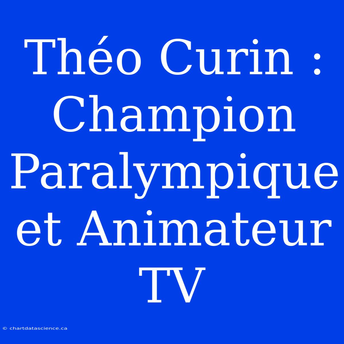 Théo Curin : Champion Paralympique Et Animateur TV