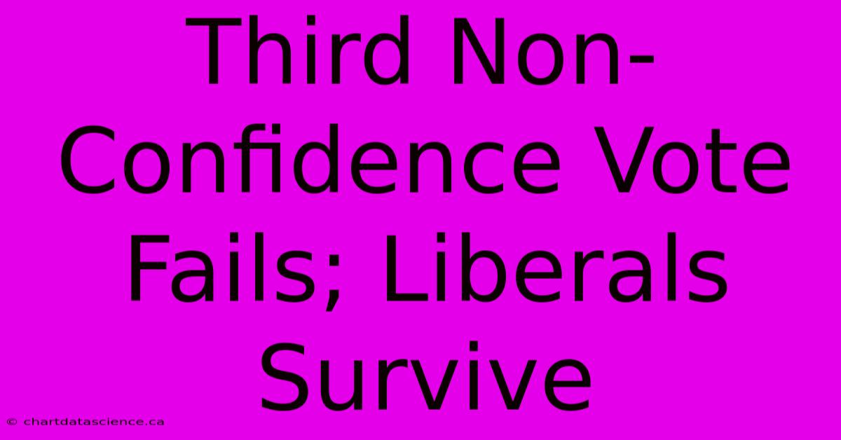 Third Non-Confidence Vote Fails; Liberals Survive