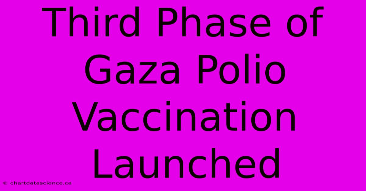 Third Phase Of Gaza Polio Vaccination Launched