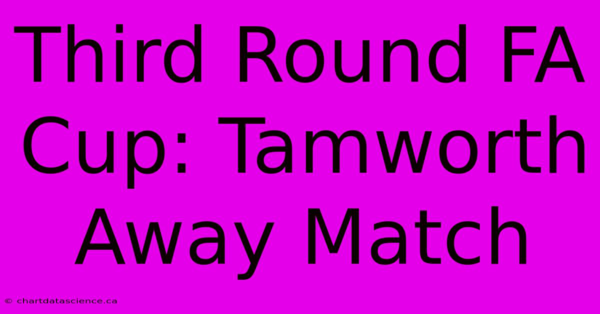 Third Round FA Cup: Tamworth Away Match