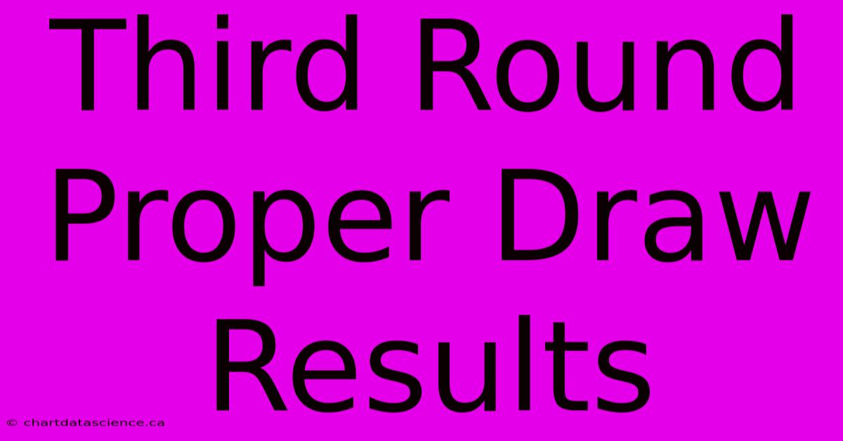 Third Round Proper Draw Results