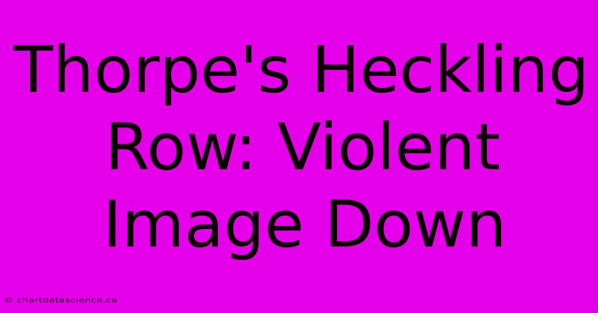 Thorpe's Heckling Row: Violent Image Down