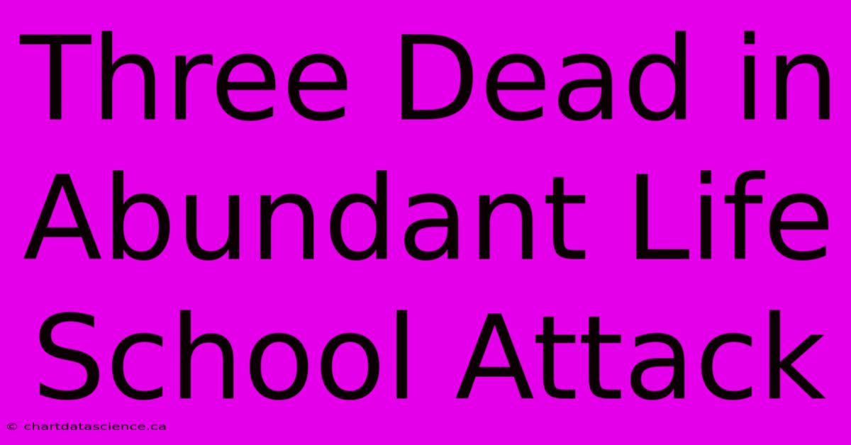 Three Dead In Abundant Life School Attack