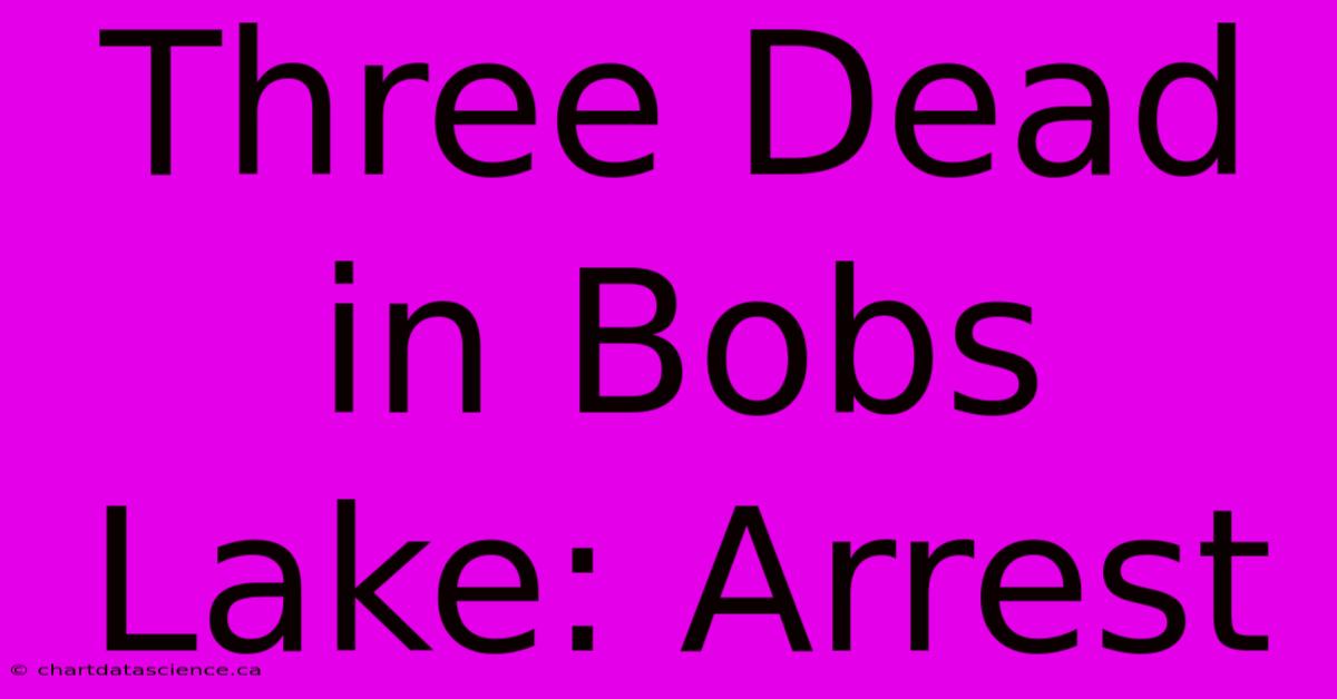 Three Dead In Bobs Lake: Arrest