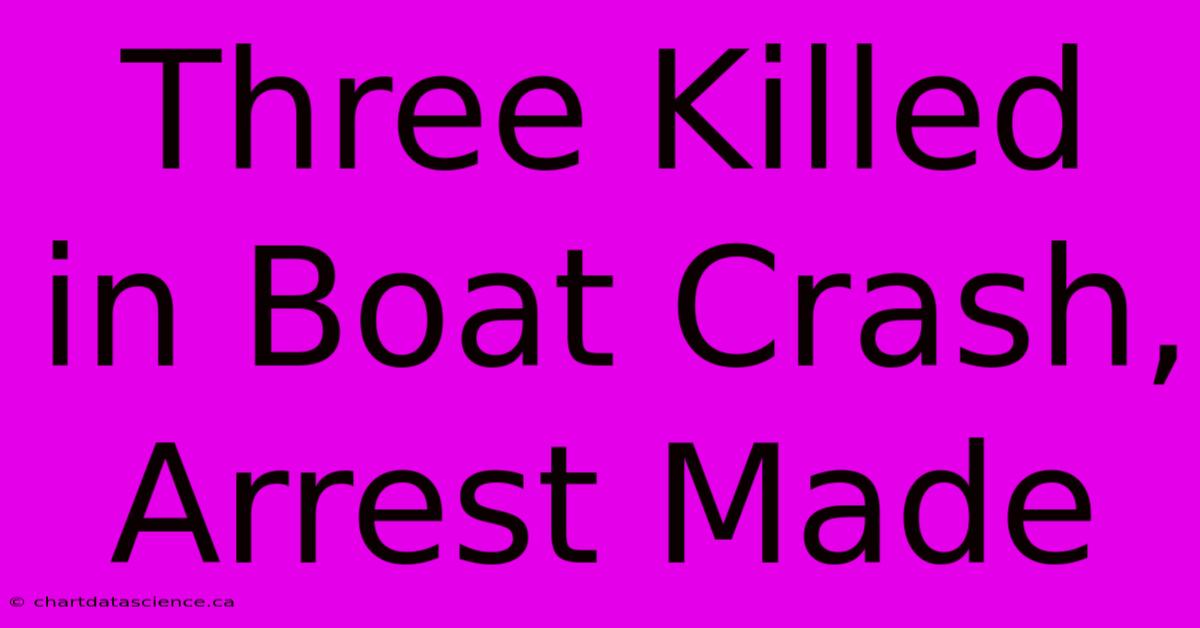 Three Killed In Boat Crash, Arrest Made