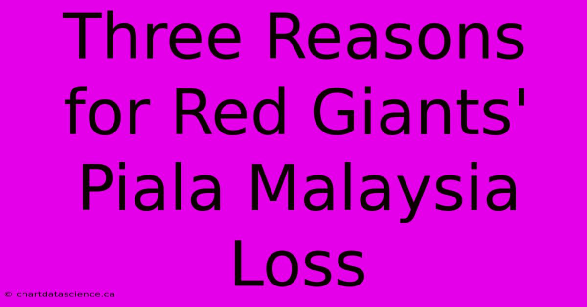 Three Reasons For Red Giants' Piala Malaysia Loss