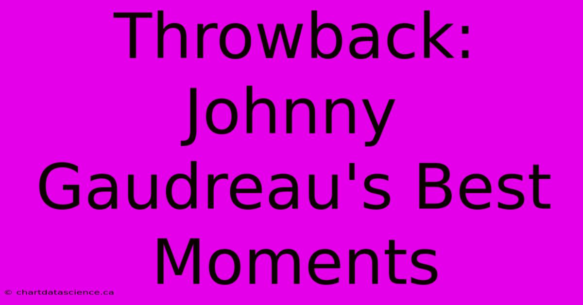 Throwback: Johnny Gaudreau's Best Moments