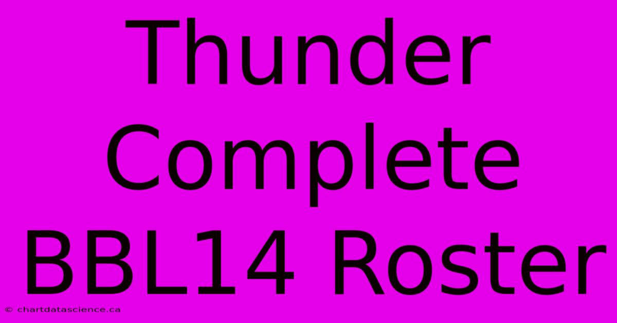 Thunder Complete BBL14 Roster