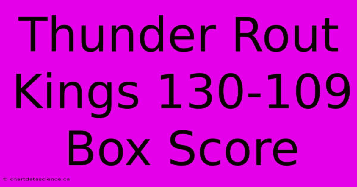 Thunder Rout Kings 130-109 Box Score