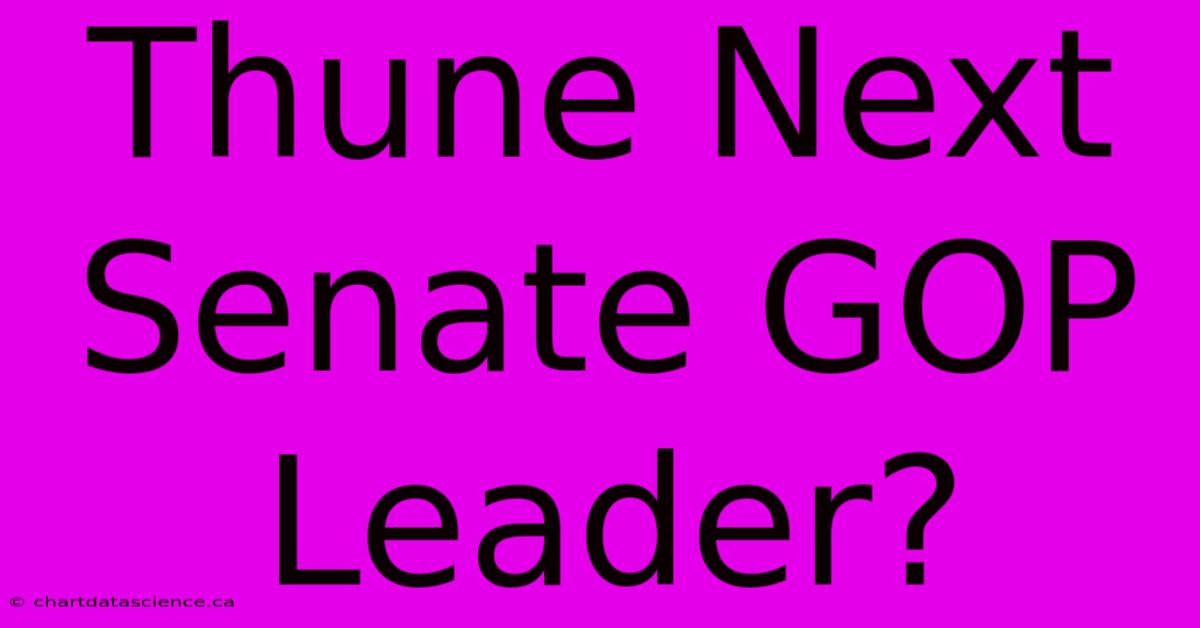 Thune Next Senate GOP Leader?