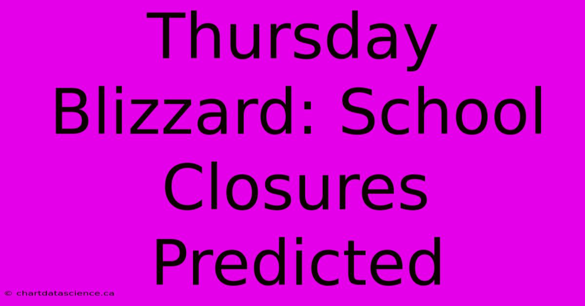 Thursday Blizzard: School Closures Predicted