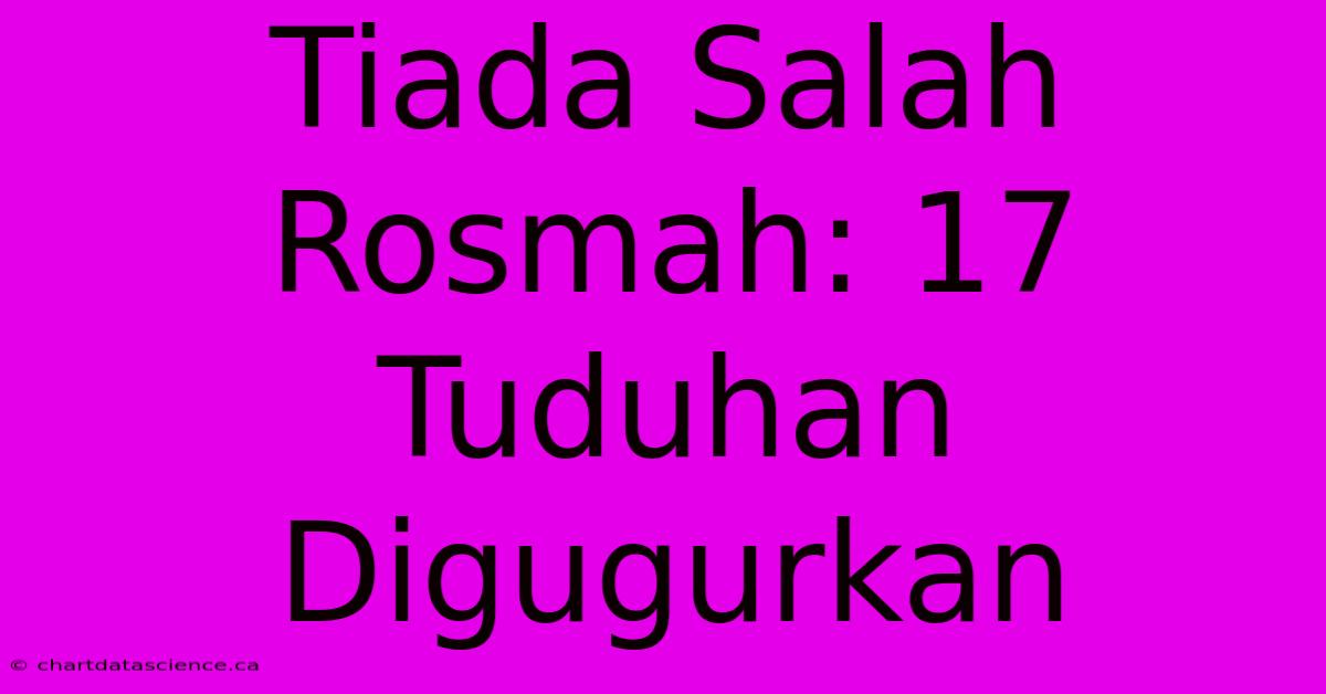 Tiada Salah Rosmah: 17 Tuduhan Digugurkan